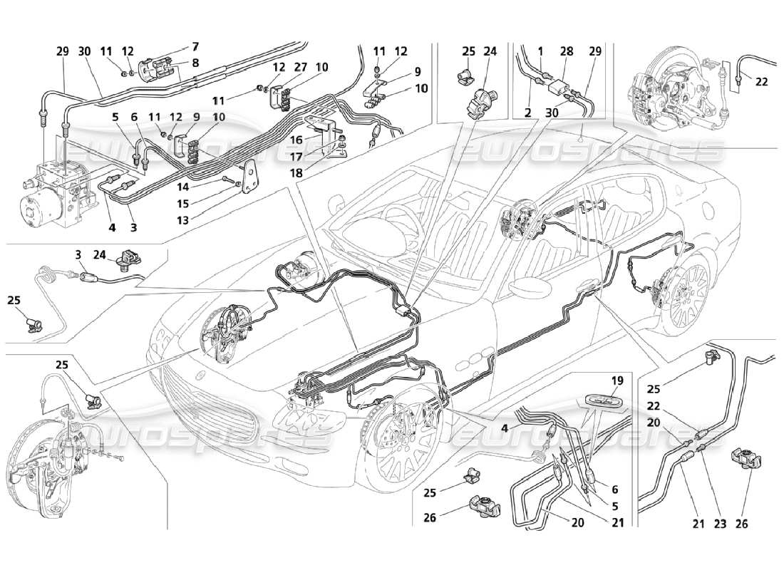 Maserati QTP. (2006) 4.2 Piping (Page 3-4) Part Diagram