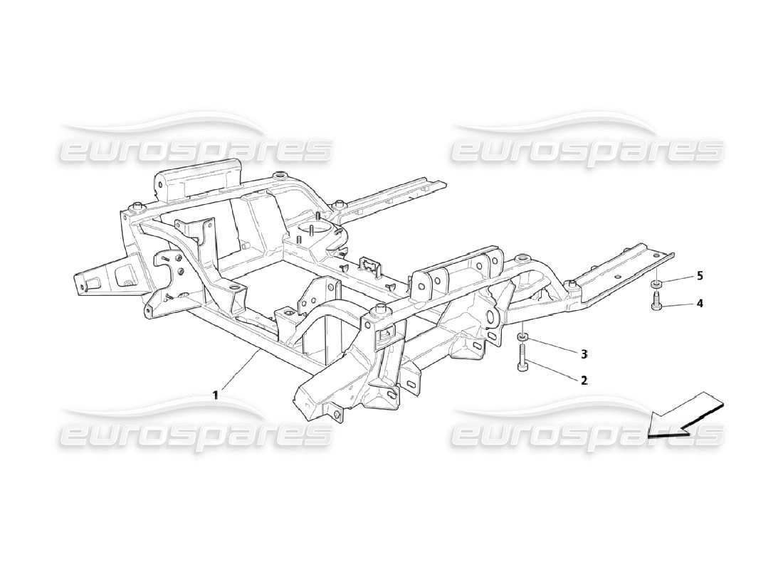 Maserati QTP. (2006) 4.2 FRONT UNDERFRAME Part Diagram