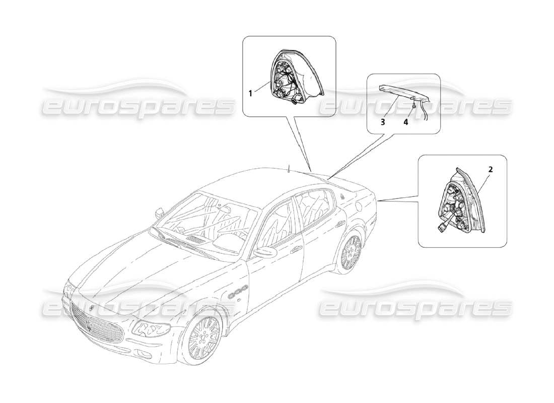 Maserati QTP. (2006) 4.2 Rear Lights Part Diagram