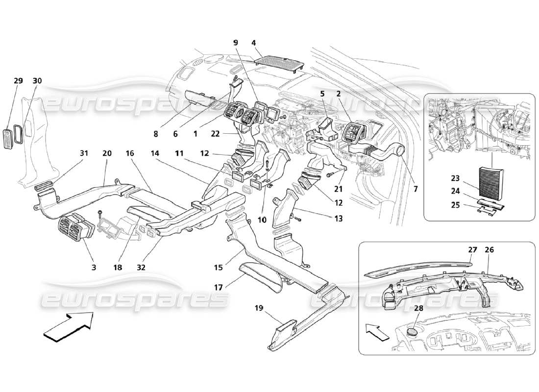Maserati QTP. (2006) 4.2 A.C. Group: Diffusion Part Diagram