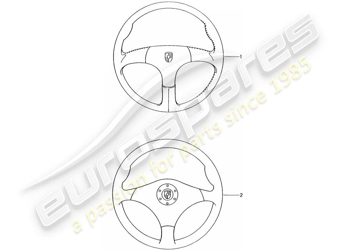 Porsche Tequipment catalogue (1985) SPORTS STEERING WHEEL Part Diagram