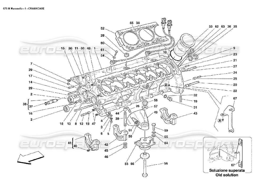 Ferrari 575M Maranello crankcase Part Diagram