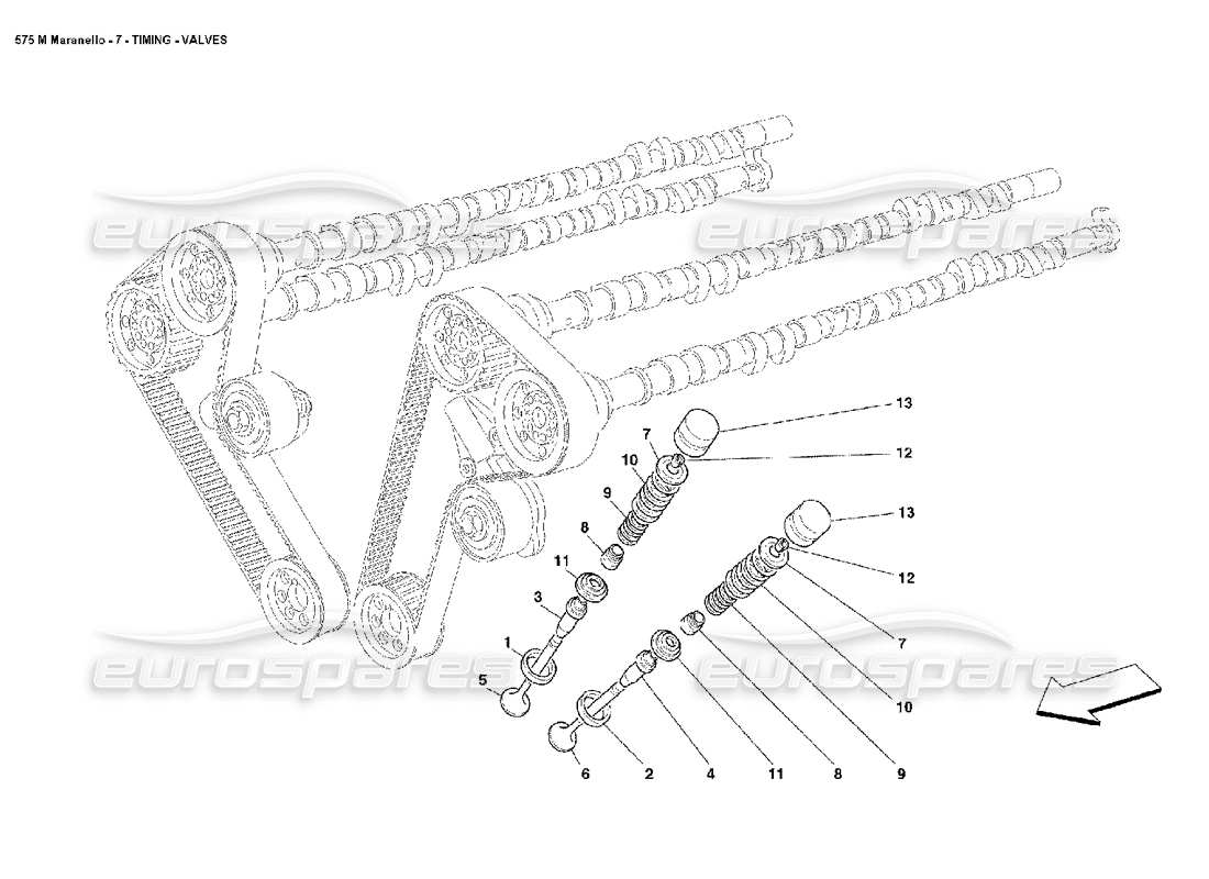 Ferrari 575M Maranello timing valves Part Diagram