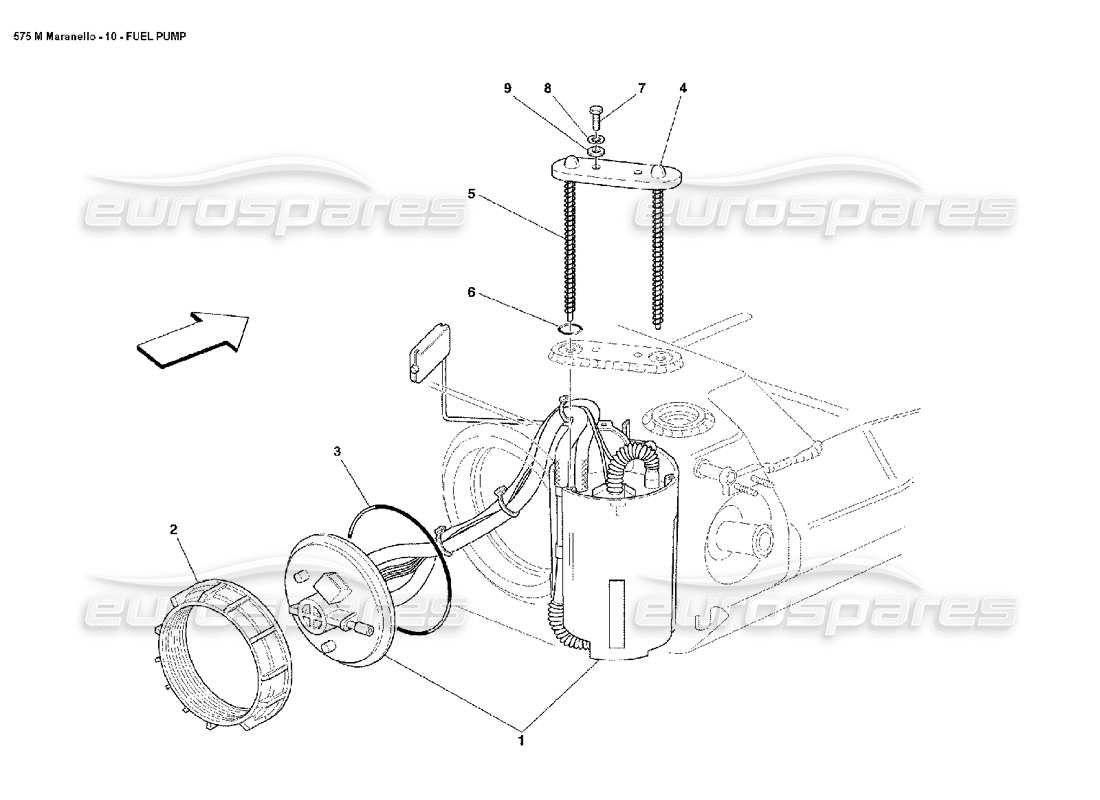 Ferrari 575M Maranello fuel pump Part Diagram