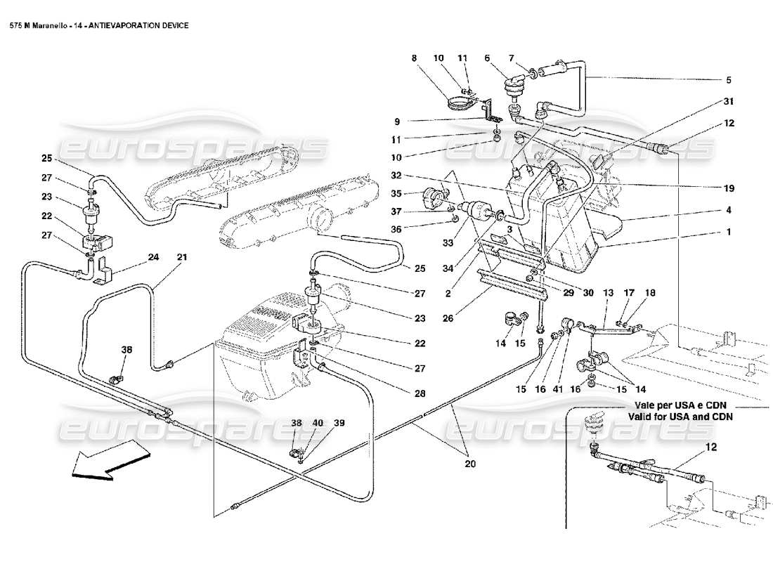 Ferrari 575M Maranello Antievaporation Device Part Diagram