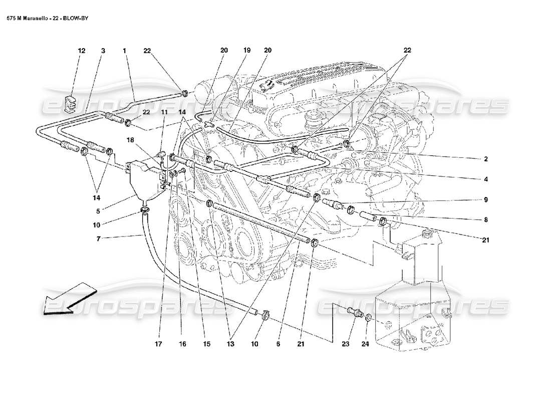Ferrari 575M Maranello Blow - By System Part Diagram