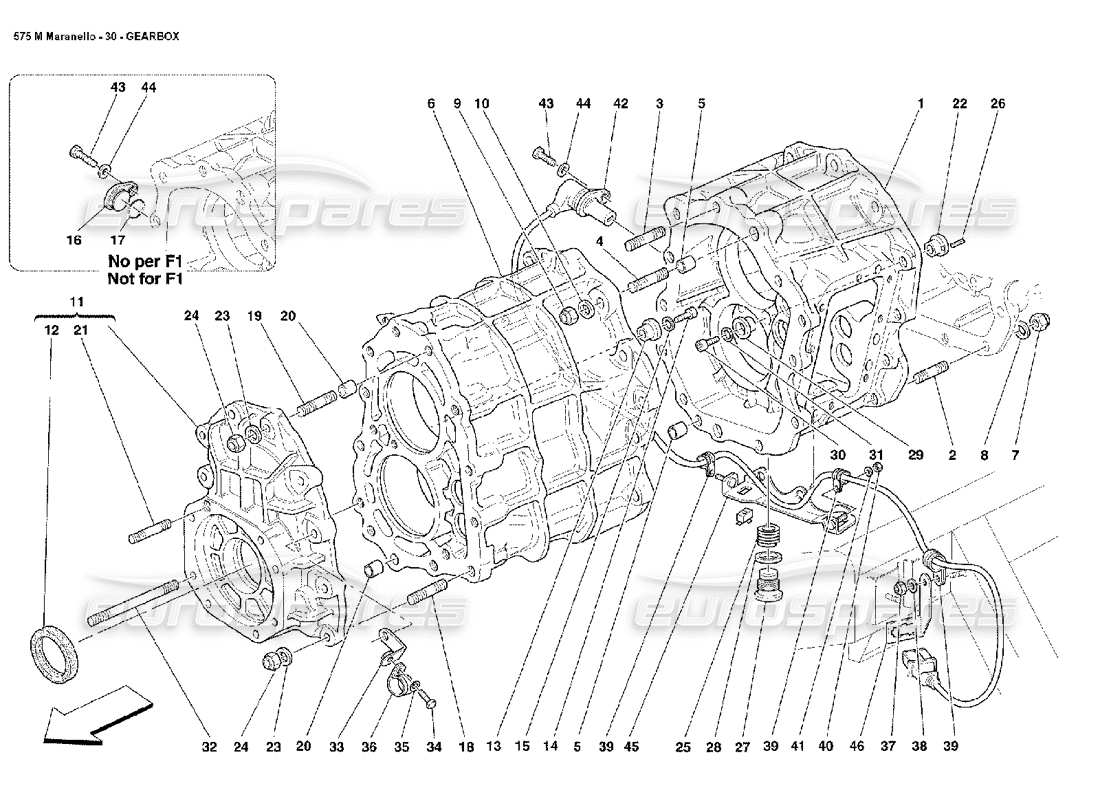 Ferrari 575M Maranello GEARBOX Part Diagram