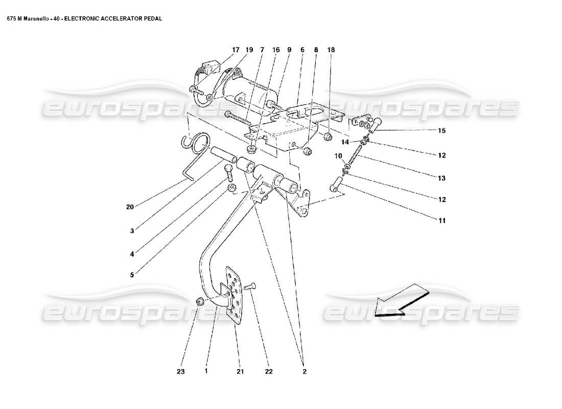 Ferrari 575M Maranello Electronic Accelerator Pedal Part Diagram
