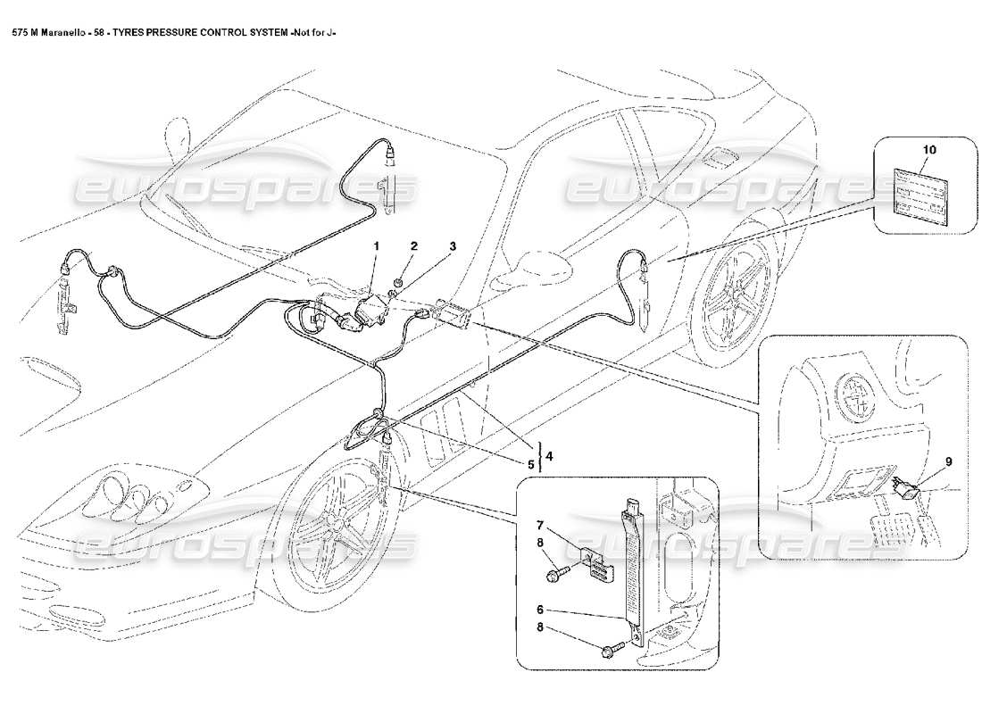 Ferrari 575M Maranello Tyres Pressure Control System Not for J Part Diagram