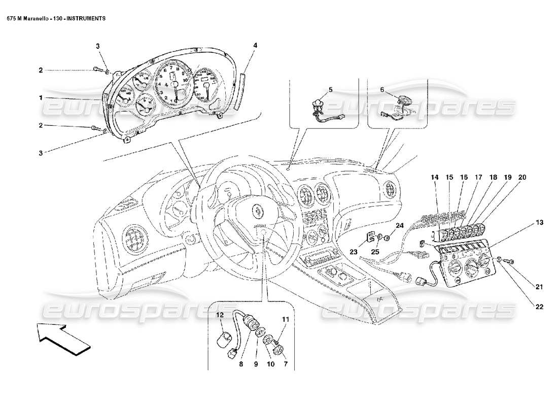 Ferrari 575M Maranello Instruments Part Diagram