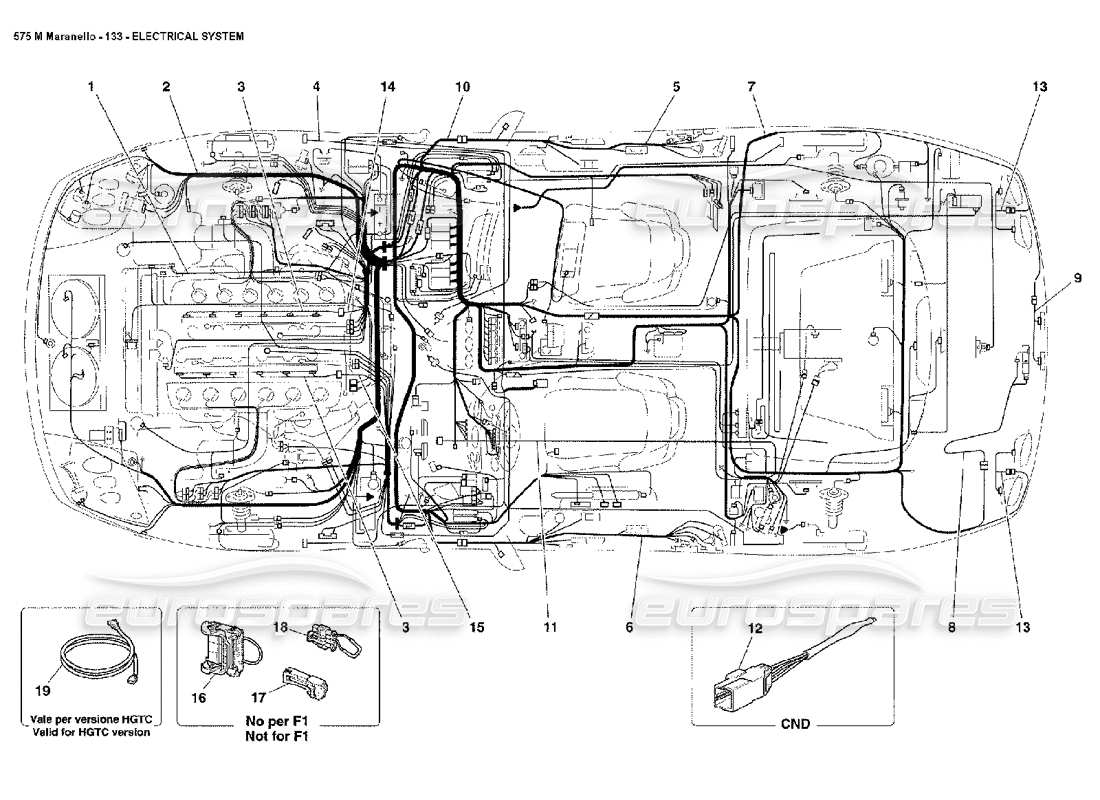 Ferrari 575M Maranello electrical system Part Diagram