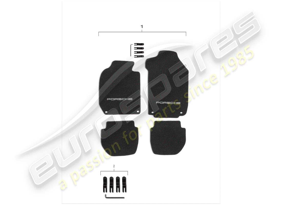 Porsche Tequipment catalogue (1986) FLOOR MAT Part Diagram