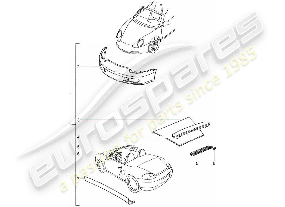Porsche Tequipment catalogue (1992) aerokit Part Diagram