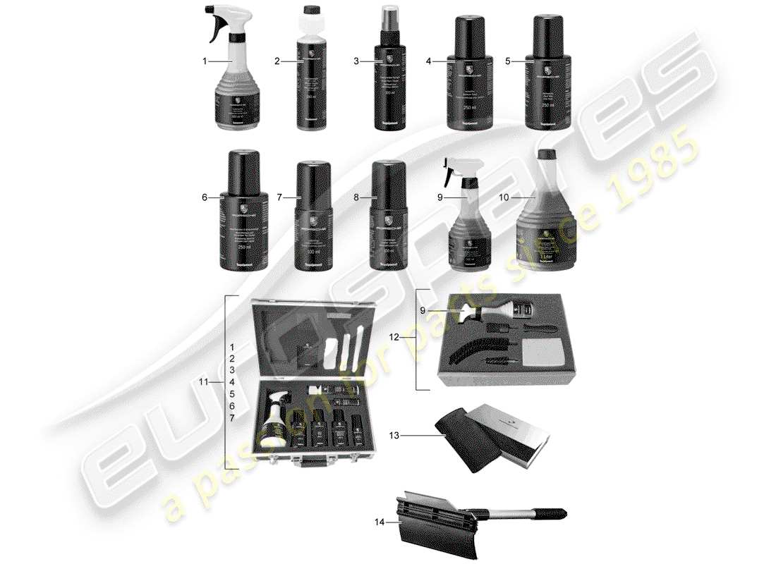 Porsche Tequipment catalogue (1994) CLEANING AGENT Part Diagram