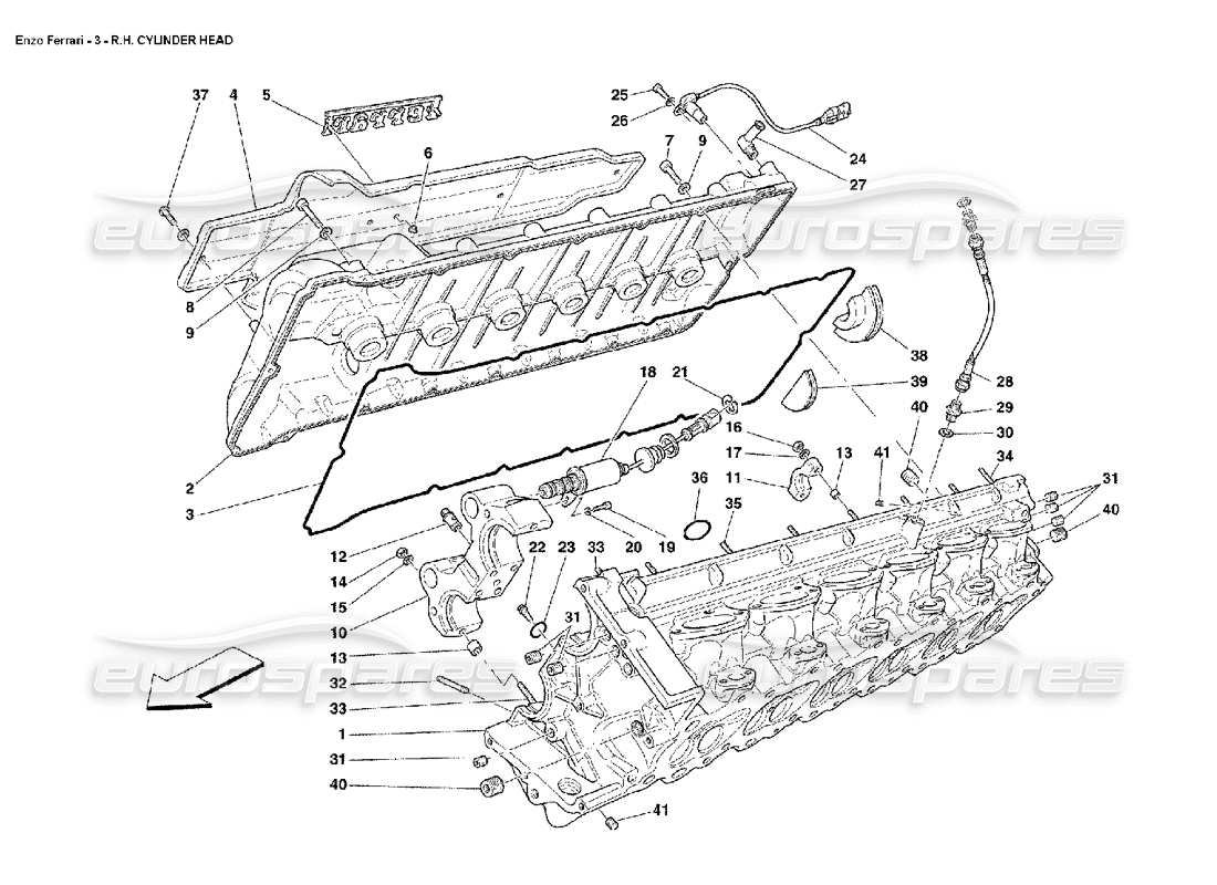 Ferrari Enzo RH Cylinder Head Part Diagram