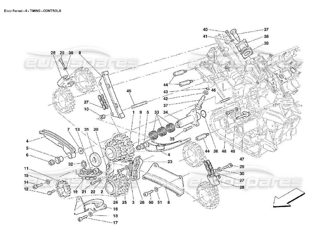 Ferrari Enzo timing controls Part Diagram