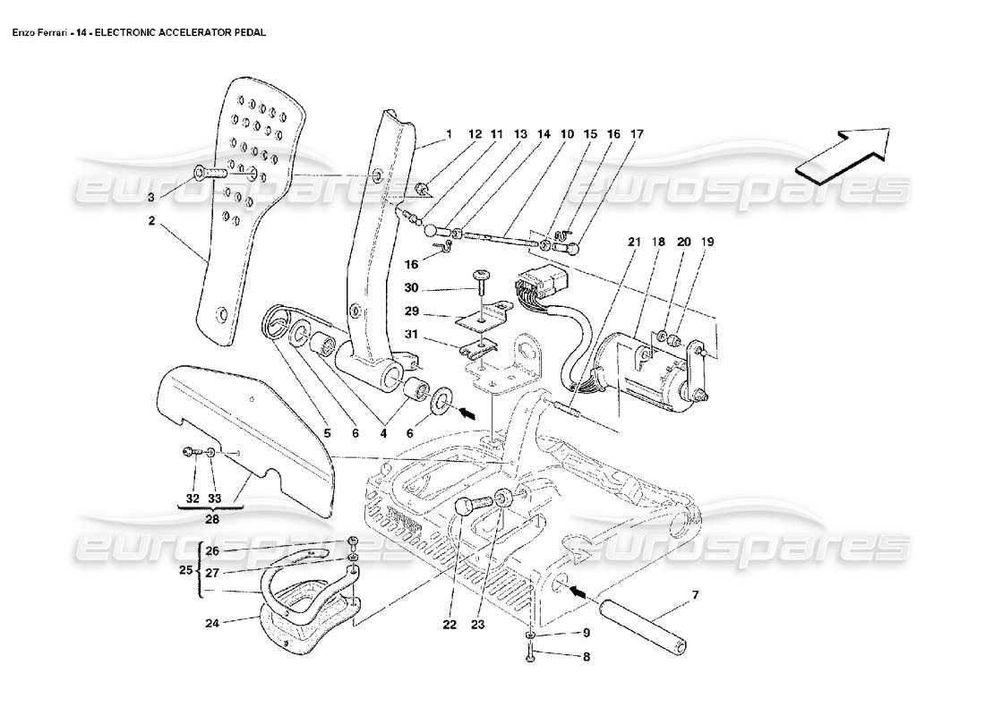 Ferrari Enzo Electronic Accelerator Pedal Part Diagram
