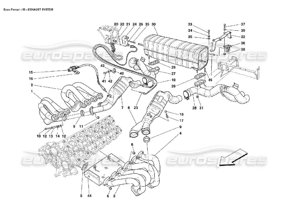 Ferrari Enzo Exhaust System Part Diagram