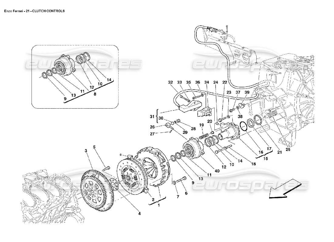 Ferrari Enzo ClutCH Controls Part Diagram