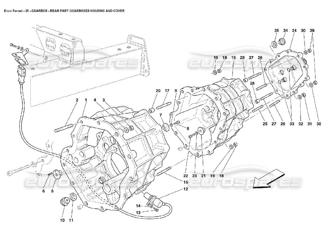 Ferrari Enzo Gearbox Rear Part Gearboxes Housing and Cover Part Diagram