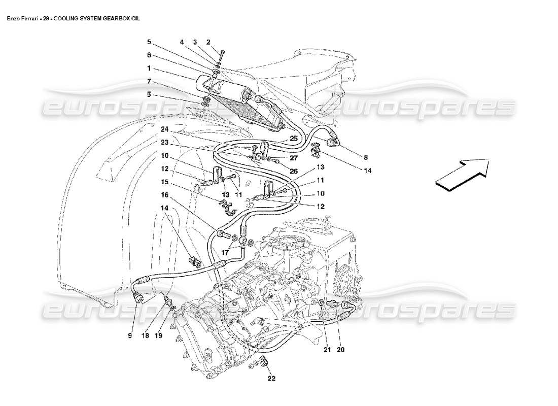 Ferrari Enzo Cooling System Gearbox Oil Part Diagram