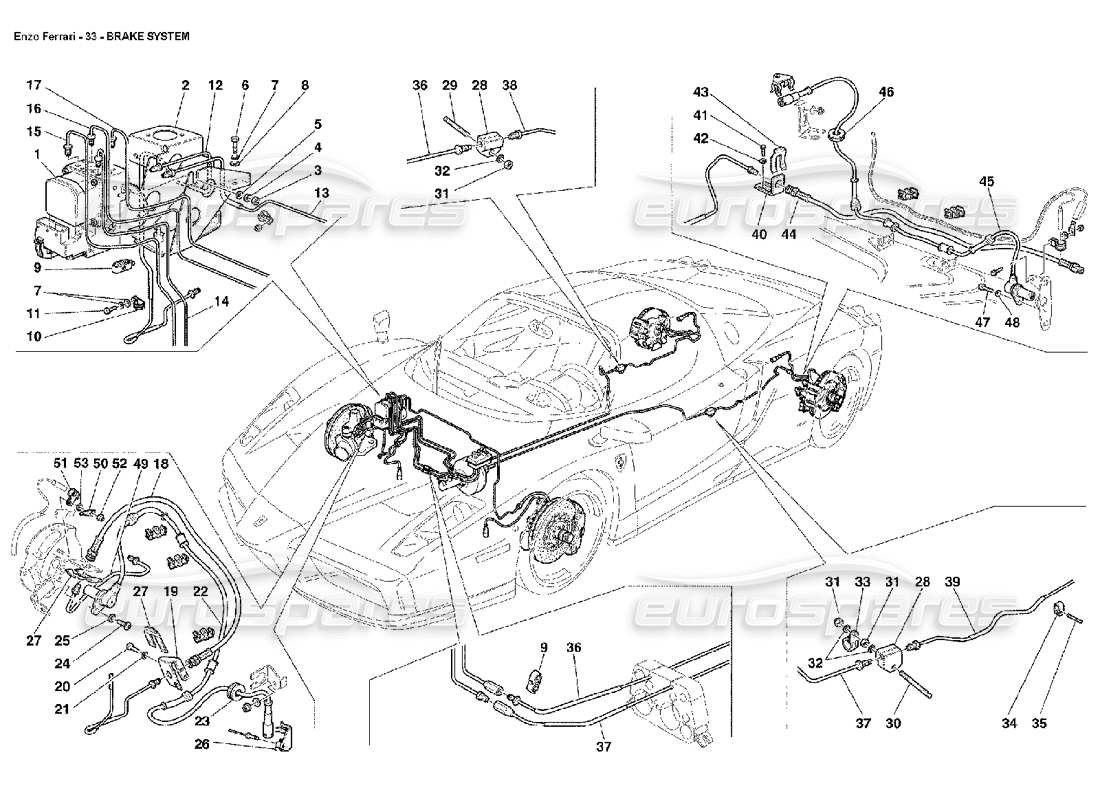 Ferrari Enzo Brake System Part Diagram