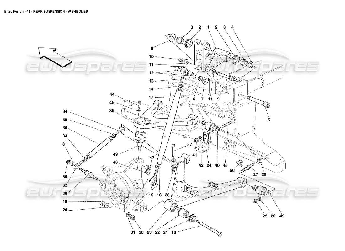 Ferrari Enzo Rear Suspension Wishbones Part Diagram