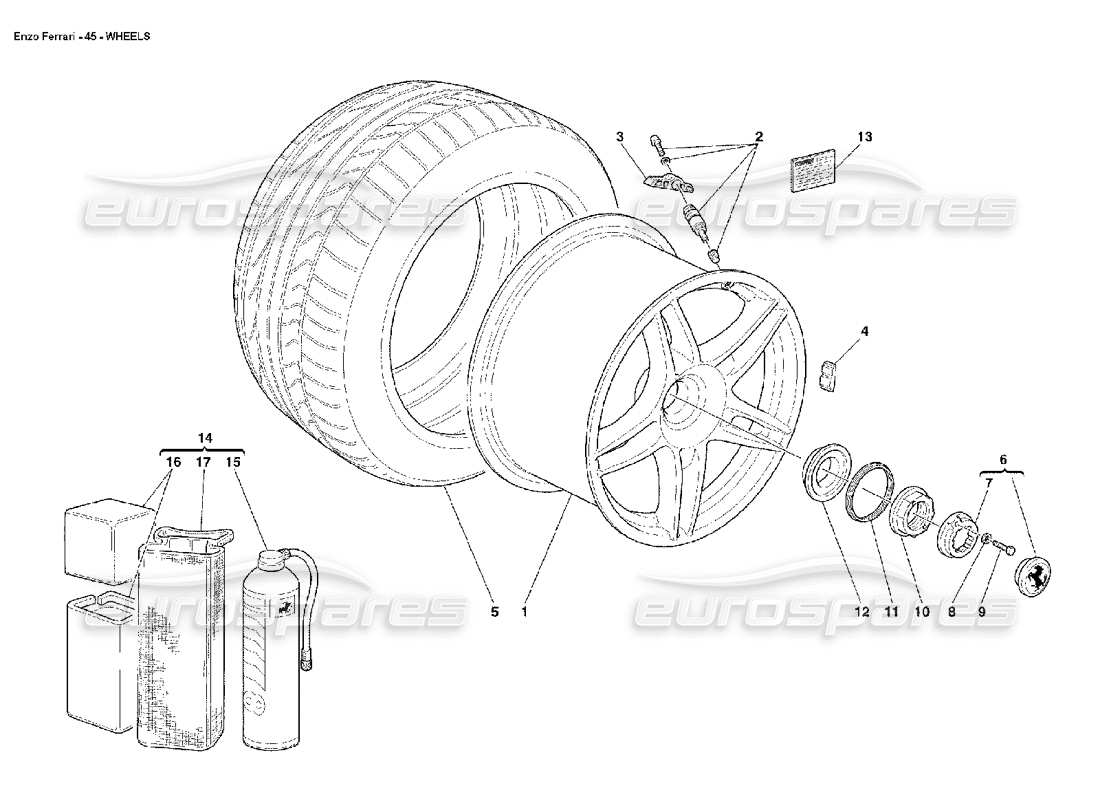 Ferrari Enzo Wheels Part Diagram