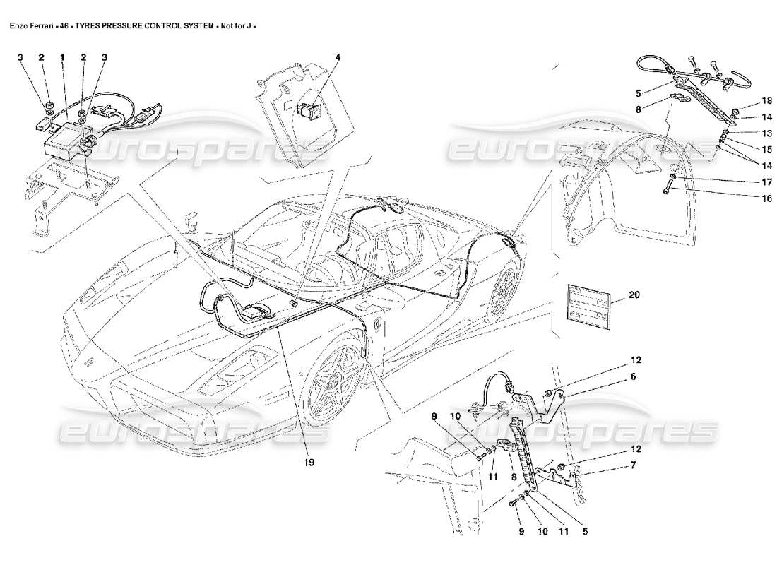 Ferrari Enzo Tyres Pressure Control System - Not for J Part Diagram