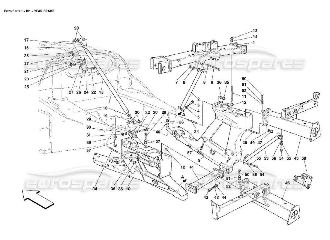 Ferrari Enzo Rear Frame Part Diagram