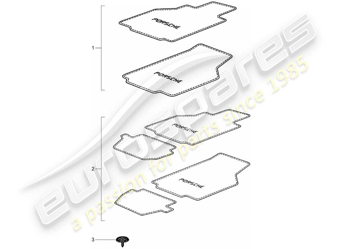 Porsche Tequipment catalogue (1997) FLOOR MATS Part Diagram