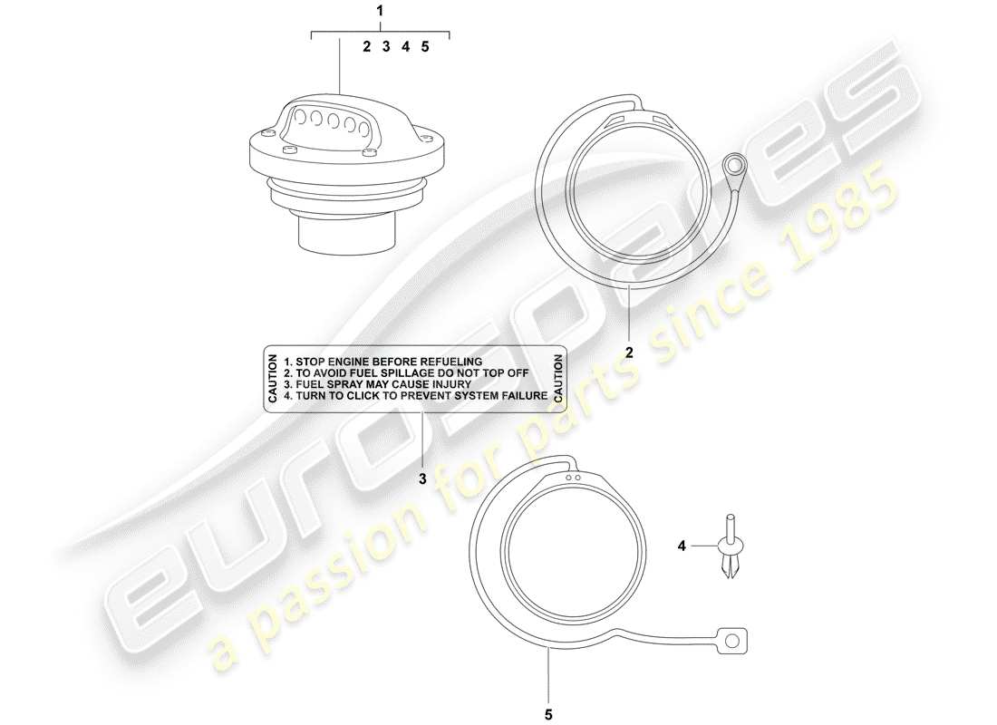 Porsche Tequipment catalogue (1998) FUEL TANK CAP Part Diagram