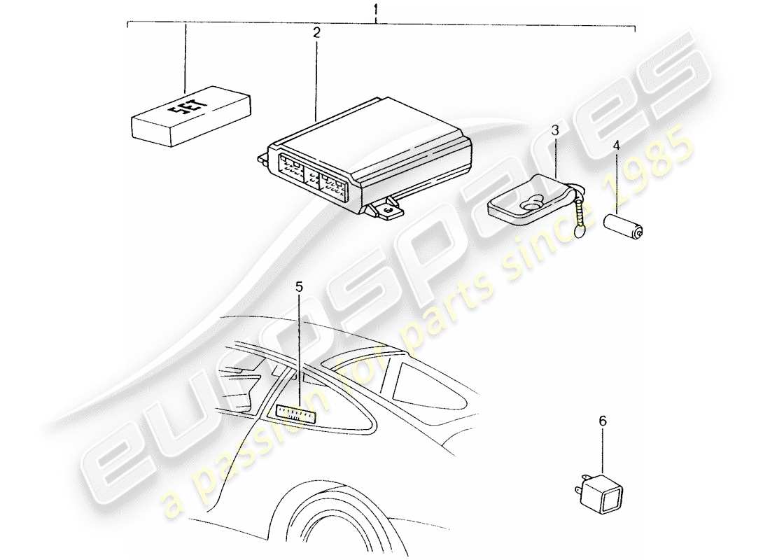 Porsche Tequipment catalogue (1999) ALARM SYSTEM Part Diagram