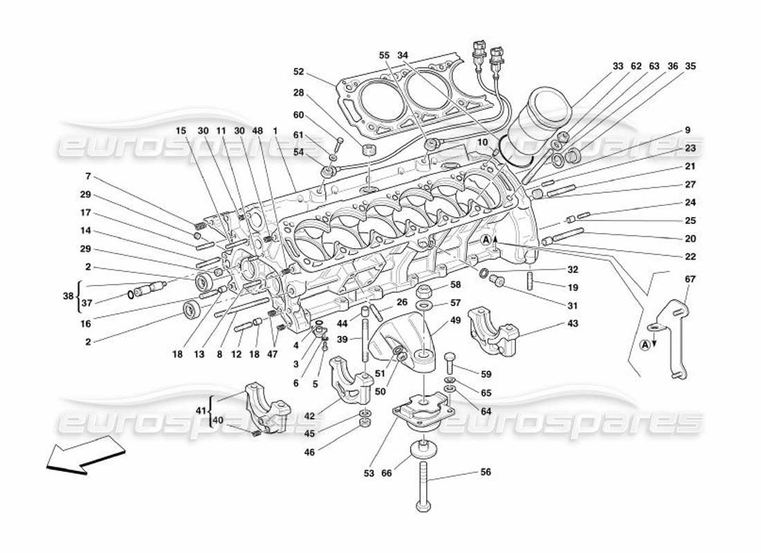 Ferrari 575 Superamerica crankcase Part Diagram