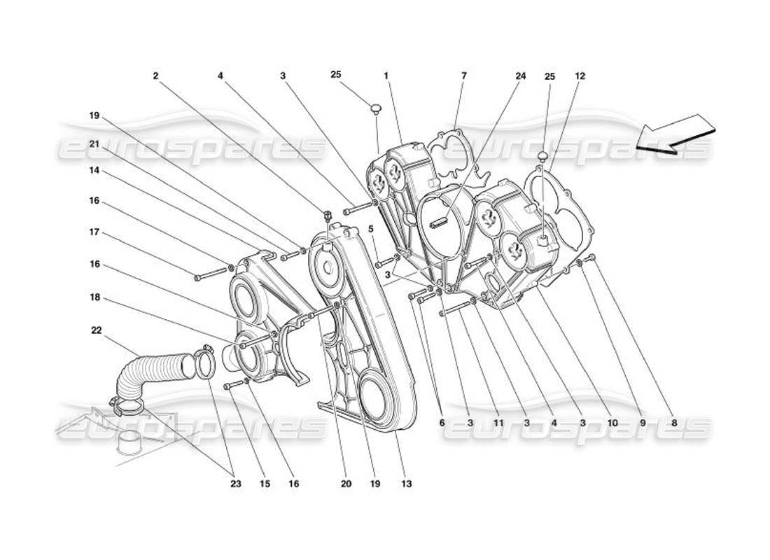 Ferrari 575 Superamerica engine covers Part Diagram