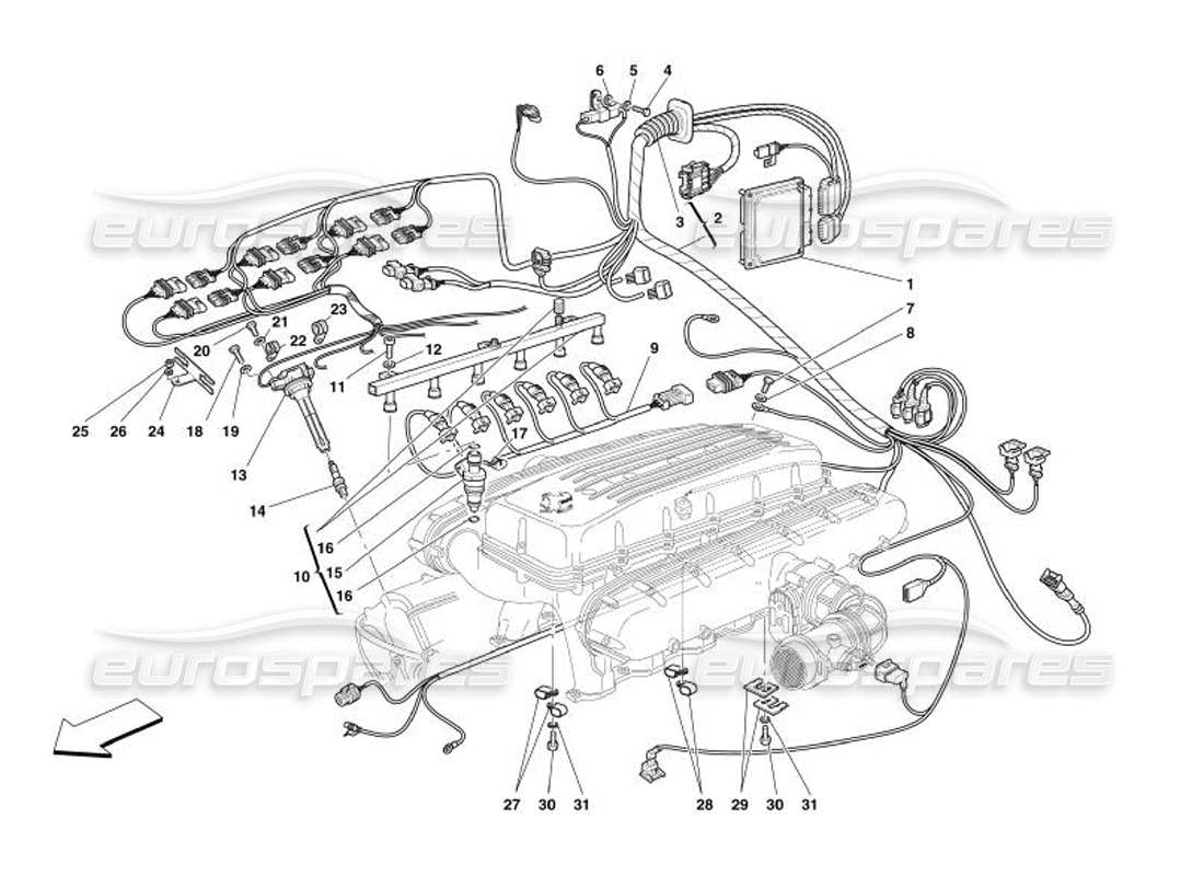 Ferrari 575 Superamerica Injection - Ignition Device Part Diagram