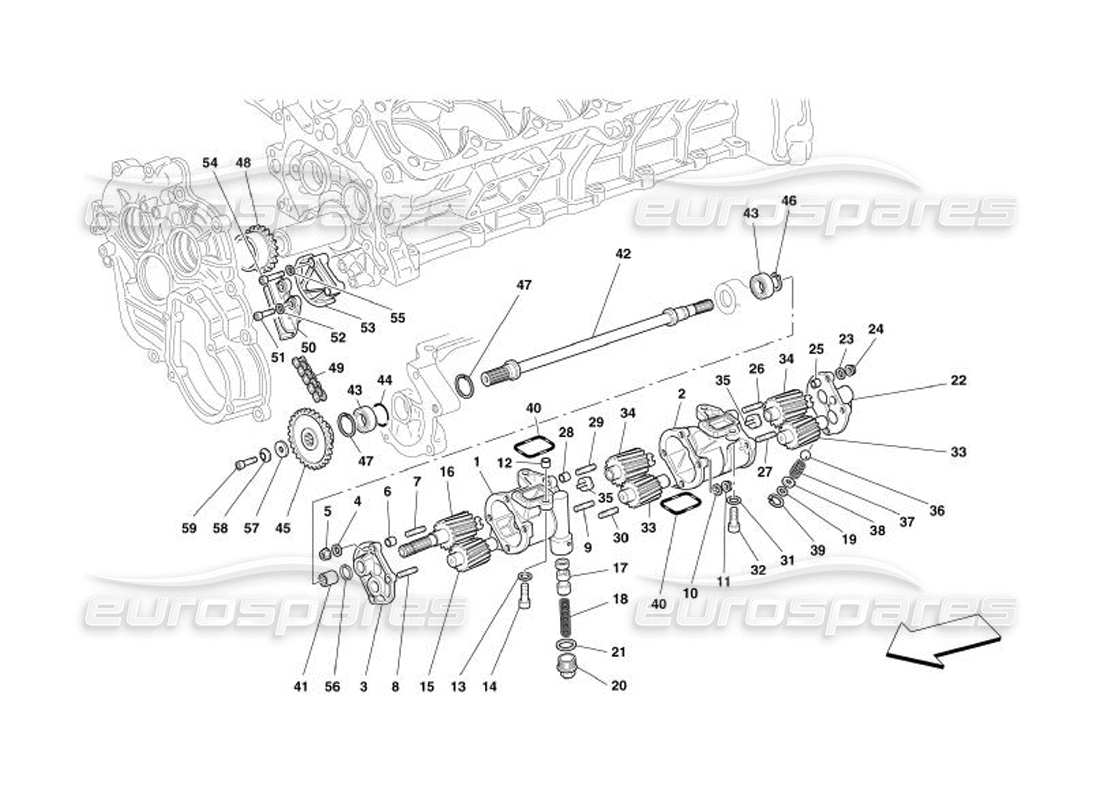 Ferrari 575 Superamerica Lubrication - Oil Pumps Part Diagram