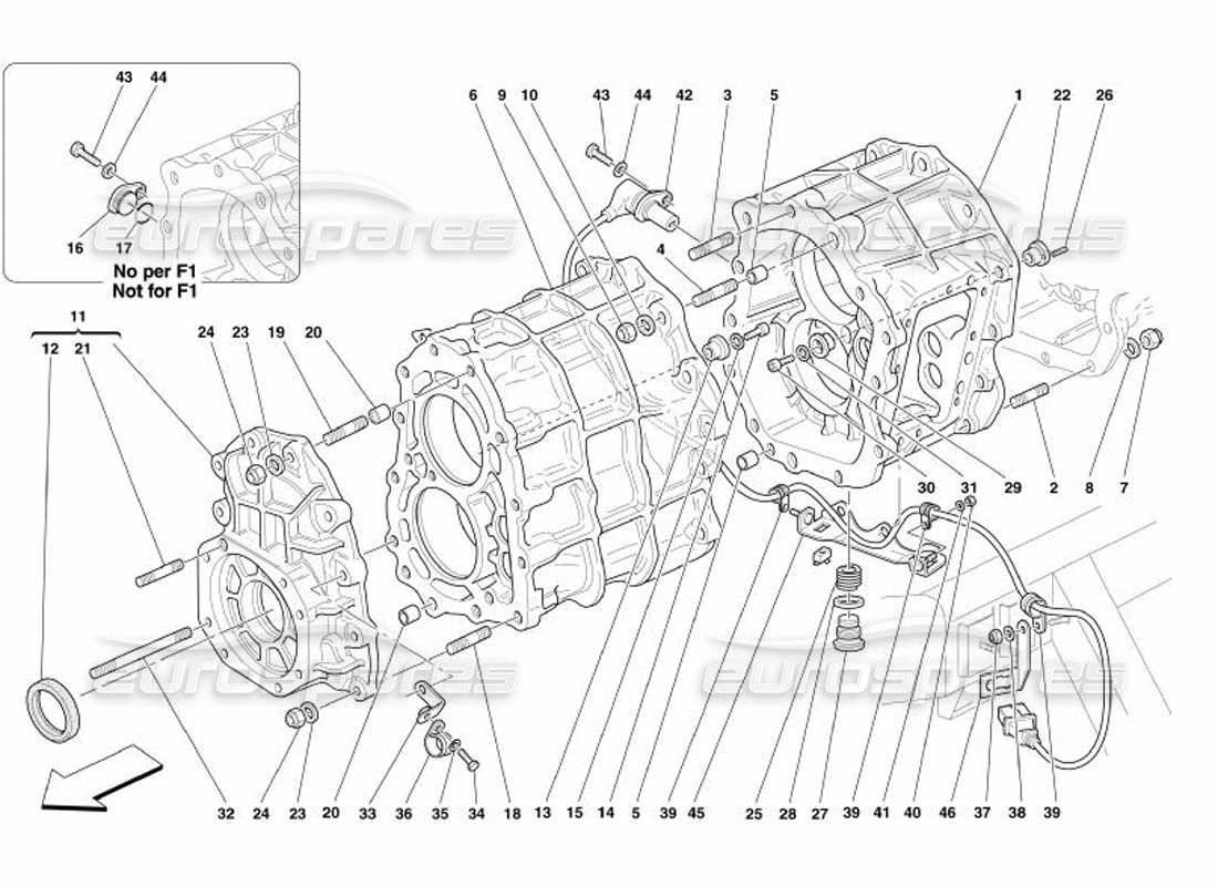 Ferrari 575 Superamerica GEARBOX Part Diagram