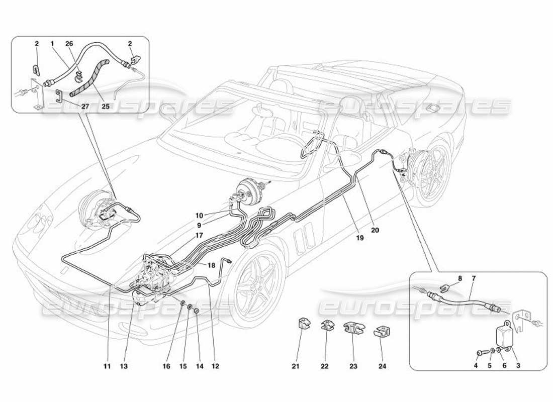 Ferrari 575 Superamerica Brake System -Not for GD- Part Diagram