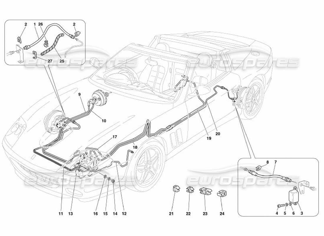Ferrari 575 Superamerica Brake System -Valid for GD- Part Diagram