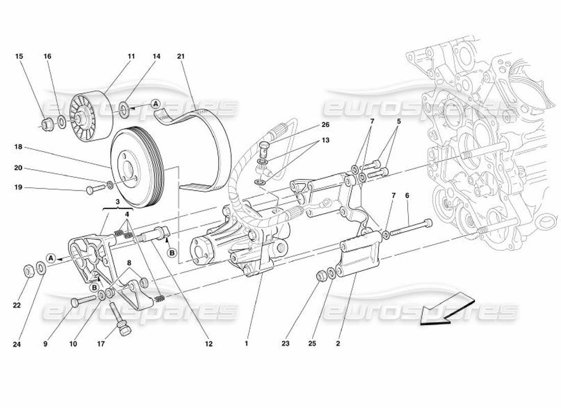 Ferrari 575 Superamerica Hydraulic Steering Pumps Part Diagram