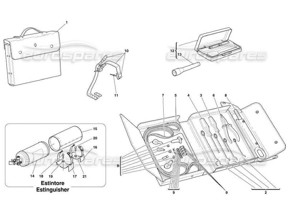 Ferrari 575 Superamerica Tools Equipment and Fixings Part Diagram