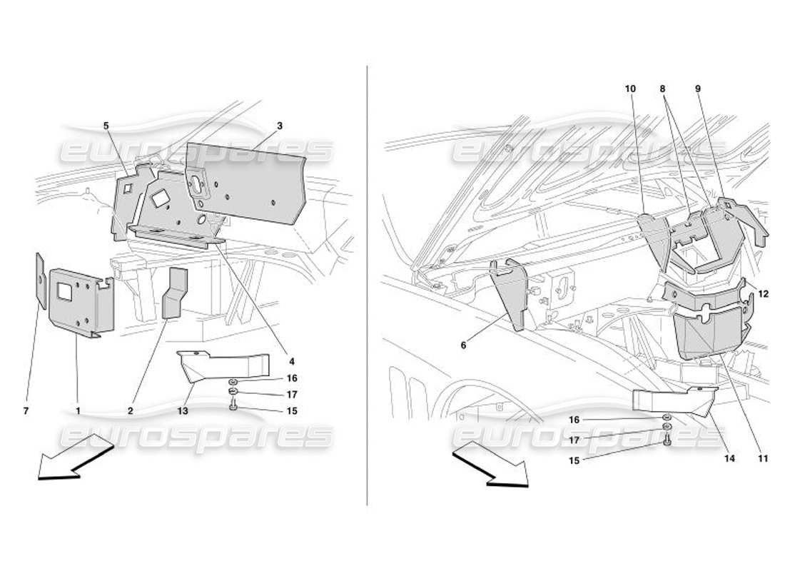 Ferrari 575 Superamerica Engine Compartment Fire-Proof Insulations -Not for GD- Part Diagram