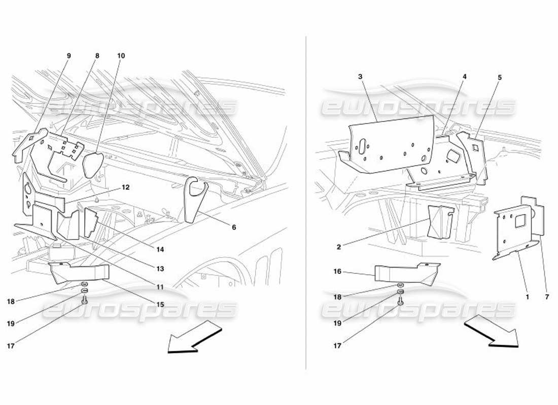 Ferrari 575 Superamerica Engine Compartment Fire-Proof Insulations -Valid for GD- Part Diagram