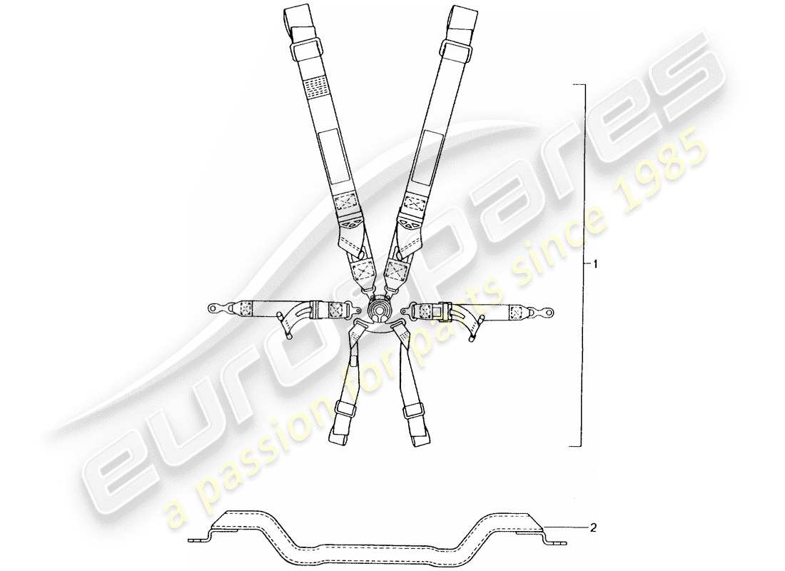 Porsche Tequipment catalogue (2012) six-point safety belt Part Diagram