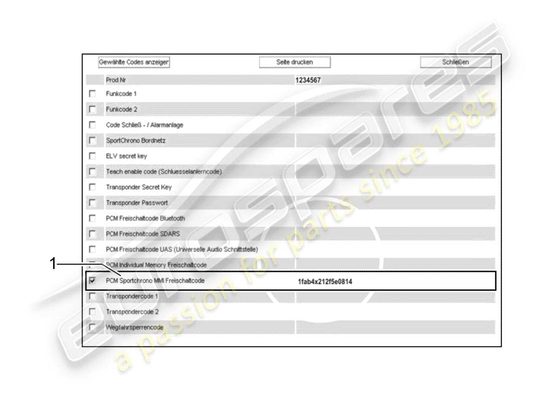 Porsche Tequipment catalogue (2012) software Part Diagram