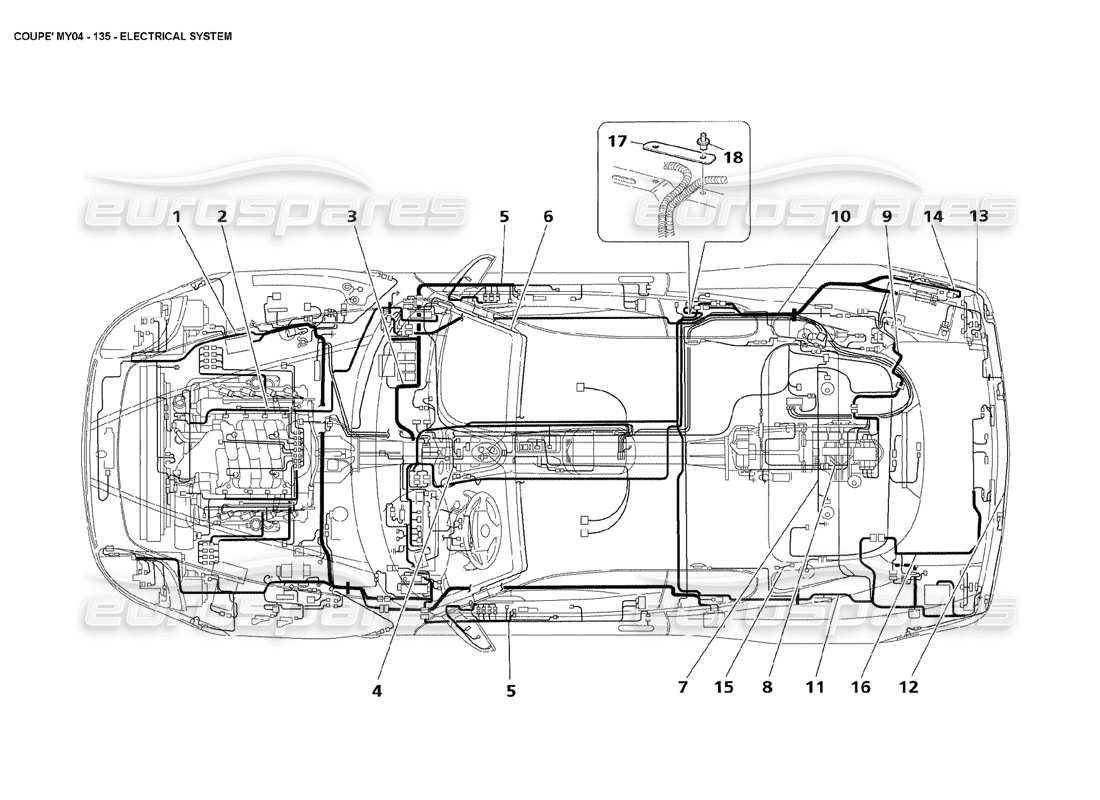 Maserati 4200 Coupe (2004) electrical system Parts Diagram