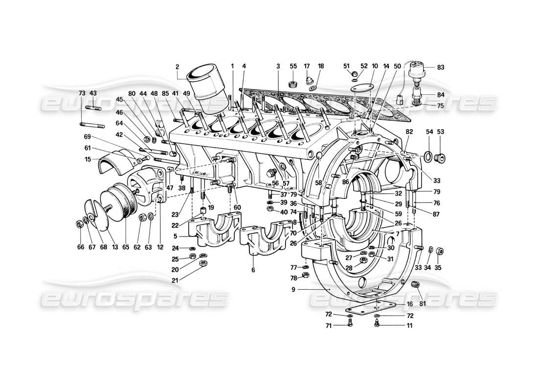 Ferrari 400i (1983 Mechanical) crankcase Part Diagram