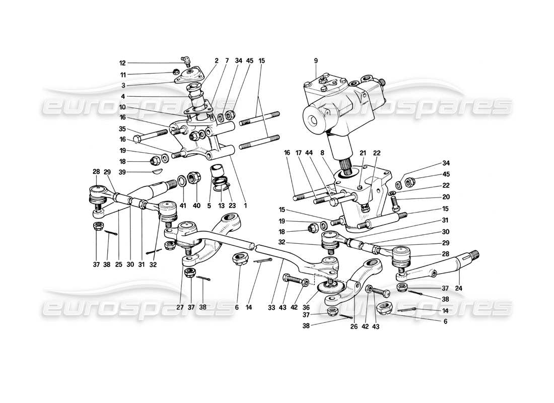 Ferrari 400i (1983 Mechanical) Steering Linkage Part Diagram