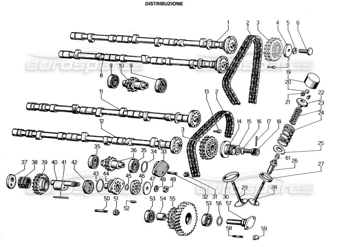 Lamborghini Espada distribution Parts Diagram